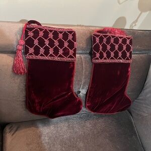 Velvet & bling Christmas Stockings - Set of 2